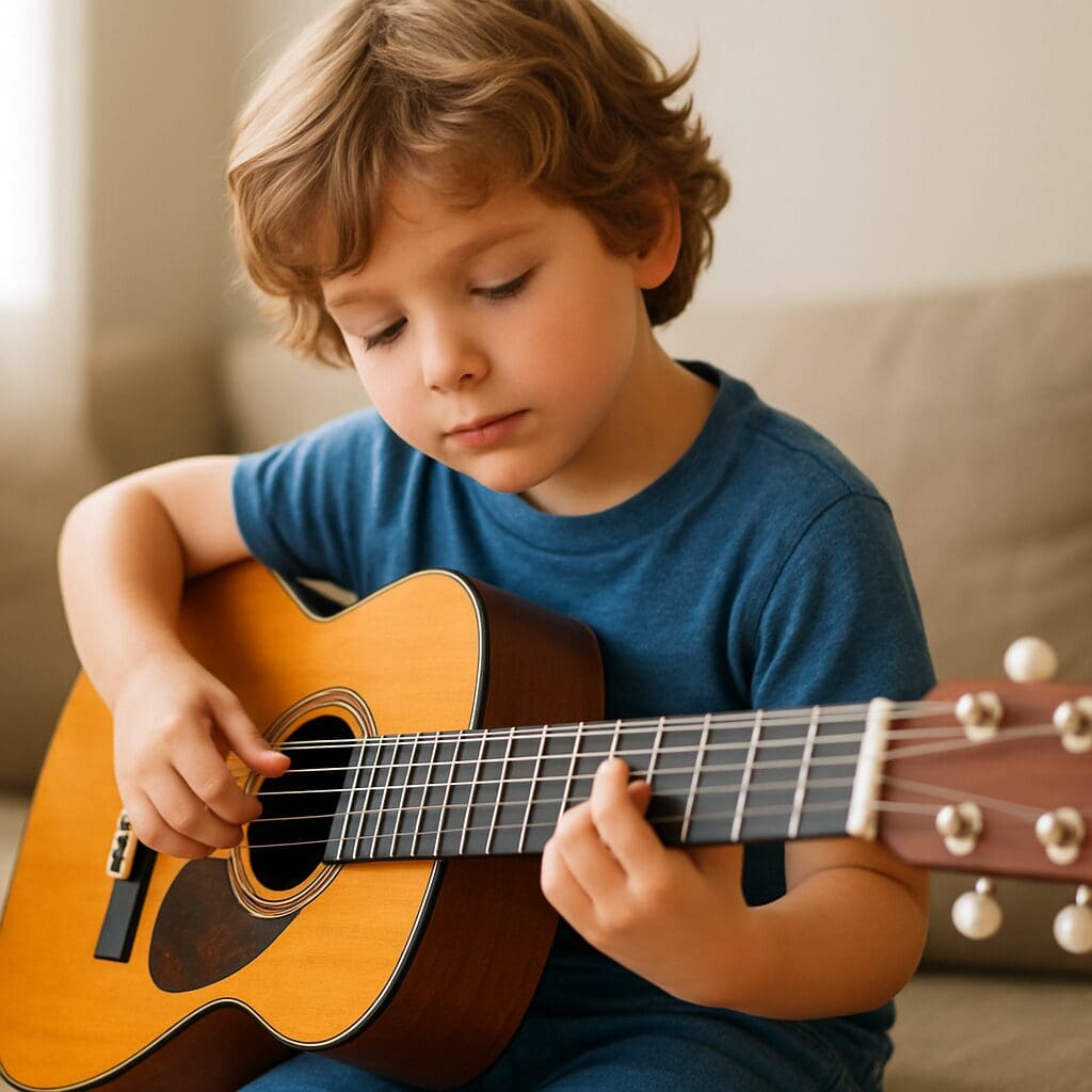 Child Playing the Guitar