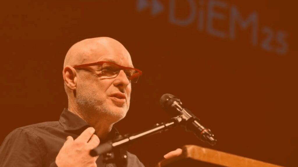 Brian Eno (Photo credit DiEM25 (c) DR)