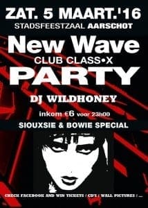 10 tickets to win via Side-Line for New Wave Club Class-X Party in Aarschot (March 5, 2016)