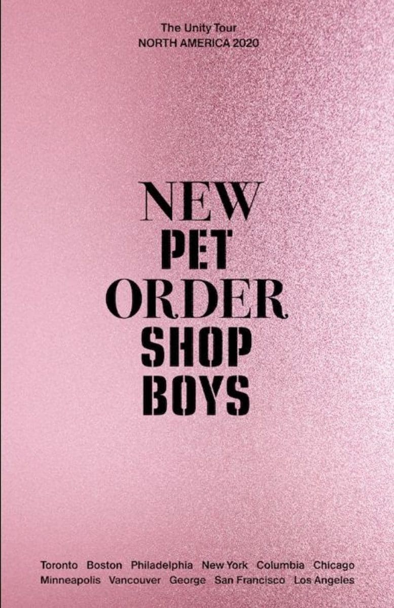 new order pet shop boys the unity tour north america 2020